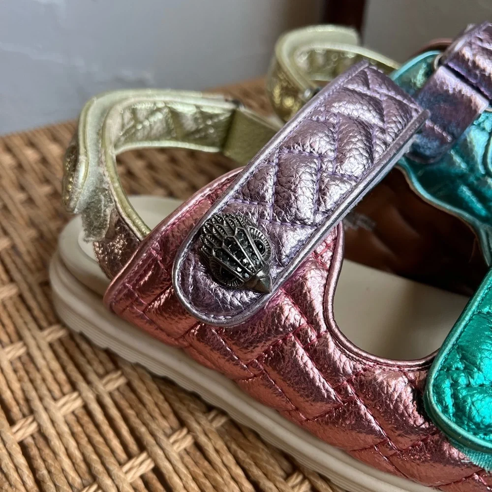 Kurt Geiger London Mini Orson Kids Metallic Platform Sandals Rainbow Size Kids 4